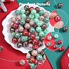 SOFPLATE Christmas Theme 100Pcs 5 Colors Opaque Acrylic Beads MACR-SP0001-01B-04-6