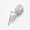 Anti-Tarnish Rhodium Plated 925 Sterling Silver Micro Pave Cubic Zirconia Pendant Bails X-STER-P034-43P-5