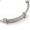 Adjustable 304 Stainless Steel Charm Bangles BJEW-F326-03P-3