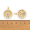 Brass Micro Pave Cubic Zirconia Pendants KK-E108-45G-3