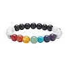 4Pcs 4 Style Natural & Synthetic Mixed Gemstone Strech Bracelets Set BJEW-JB09347-4