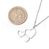 6Pcs 6 Styles 201 Stainless Steel 3 Heart Snowflake Flower Star Pendant Necklaces NJEW-JN05195-3