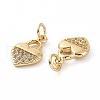 Brass Micro Pave Cubic Zirconia Charms KK-E068-VF035-3