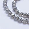 Electroplated Natural Grey Agate Beads Strands G-G724-6mm-3