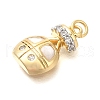 Brass Micro Pave Cubic Zirconia Pendants KK-U040-06G-2