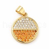 Brass Micro Pave Cubic Zirconia Pendants KK-B059-35G-2