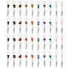 40Pcs 10 Styles Chip Natural Gemstone Big Pendants PALLOY-FH00058-1
