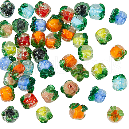 FIBLOOM 40Pcs 8 Styles Handmade Lampwork Fruit Beads LAMP-FI0001-04-1