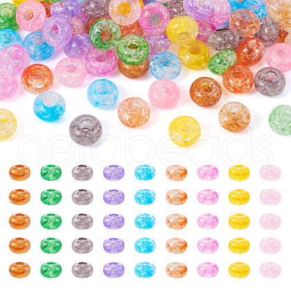  90Pcs 9 Colors Transparent Crackle Acrylic Beads MACR-TA0001-28-1