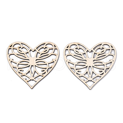 Unfinished Natural Poplar Wood Filigree Joiners Links WOOD-TAC0012-13-1