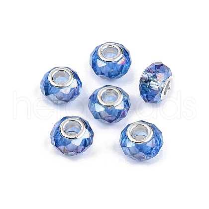 Transparent Glass European Beads GPDL-N004-D14mm-A13-1