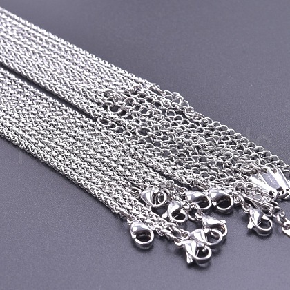 2.5mm Stainless Steel Wheat Chain Necklaces AL4301-1-1