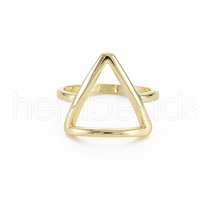Hollow Triangle Rack Plating Alloy Wide Band Rings RJEW-Q163-015-RS-1