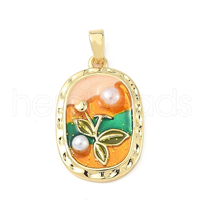 Brass Enamel Pendants KK-D358-01A-G-1