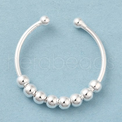 925 Sterling Silver Open Cuff Rings RJEW-P091-01B-S-1