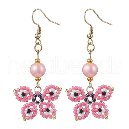 Glass Dangle Earrings EJEW-MZ00259-04-1