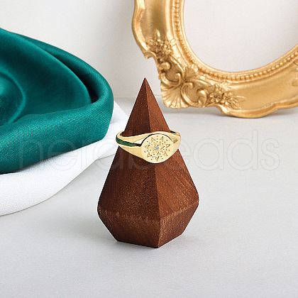 Flat Round with Sun Pattern Brass Cuff Rings FS-WGA9DBD-01-1