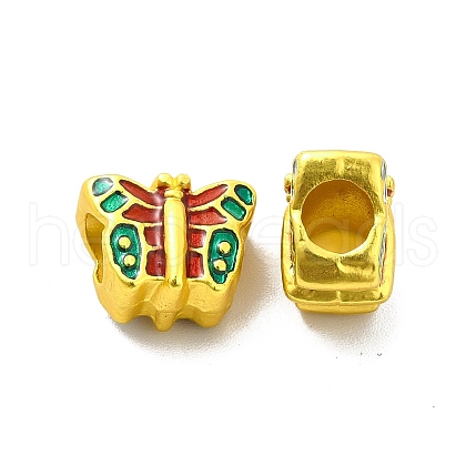 Rack Plating Alloy Enamel European Beads FIND-I034-10MG-1