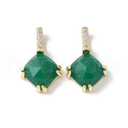 Natural Dyed White Jade Pendants KK-F892-01G-01-1