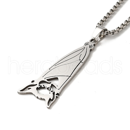 Bat Pendant Necklaces NJEW-C044-01P-1