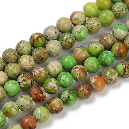 Dyed Natural Regalite/Imperial Jasper/Sea Sediment Jasper Beads Strands G-B124-C04-06-1