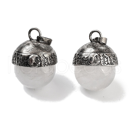 Natural Quartz Crystal Sphere Pendants G-Q163-07AS-05-1