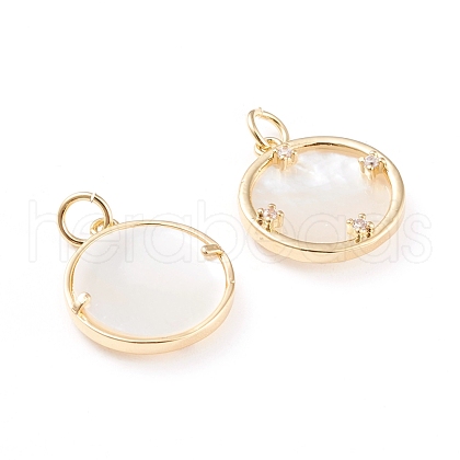 Brass Micro Pave Clear Cubic Zirconia Pendants ZIRC-I043-13G-1