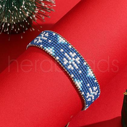 Christmas Glass Beads Braided Bead Bracelets TD0027-1