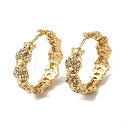 KC Gold Plated Brass Micro Pave Cubic Zirconia Hoop Earring EJEW-L271-16KCG-01-1