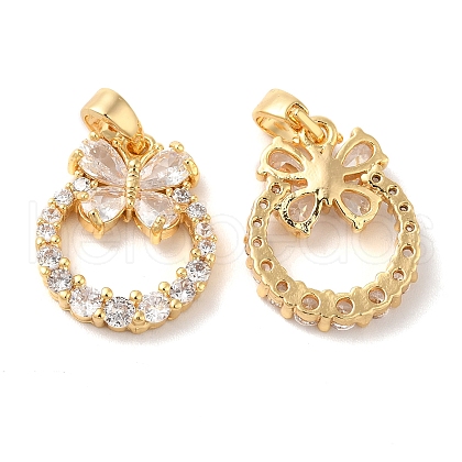 Brass Cubic Zirconia Pendants KK-M243-41G-1