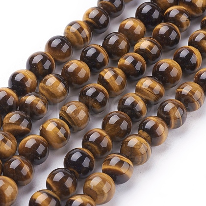 Natural Tiger Eye Beads Strands G-G099-10mm-4-1