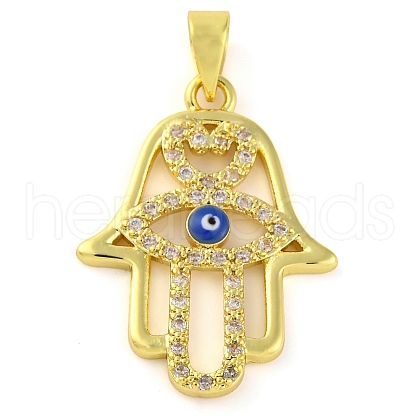 Brass Micro Pave Clear Cubic Zirconia Pendants KK-S401-01G-1