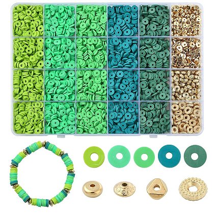 DIY Disc Polymer Clay & CCB Plastic Beads Jewelry Making Findings Kits DIY-YW0010-54C-1