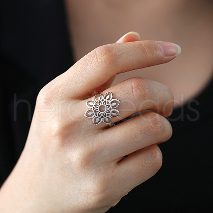 Bohemian Style 304 Stainless Steel Finger Rings for Women FS-WGCEB2E-02-1