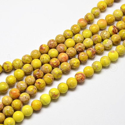 Natural Imperial Jasper Beads Strands G-I122-8mm-03-1