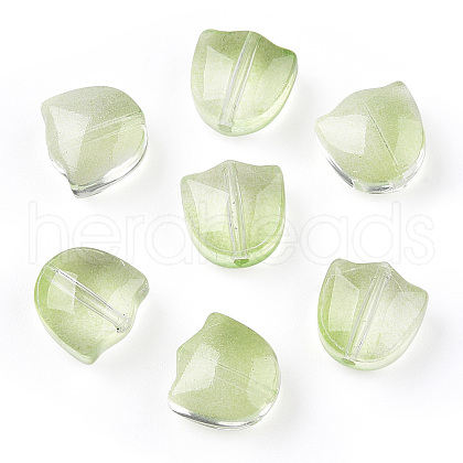 Spray Painted Transparent Glass Beads GLAA-T022-26-A03-1