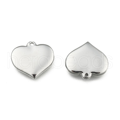 Tarnish Resistant 304 Stainless Steel Stamping Blank Tag Heart Pendants X-STAS-R063-02-1