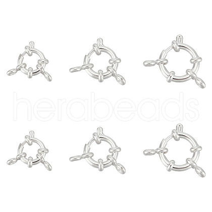 Unicraftale 6Pcs 3 Styles 304 Stainless Steel Spring Ring Clasps FIND-UN0061-27-1