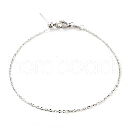 Non-Tarnish 304 Stainless Steel Add a Bead Adjustable Texture Cable Chains Bracelets for Women BJEW-M307-01D-P-1