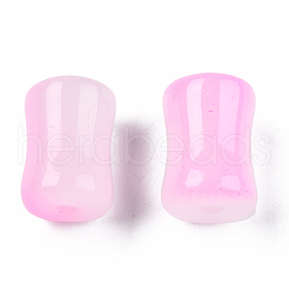 Transparent Spray Painted Glass Beads GLAA-N035-035-C09-1
