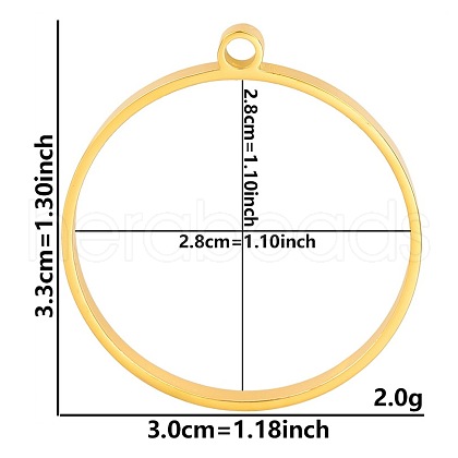 Stainless Steel Open Back Bezel Pendants PW-WGB5BE7-24-1