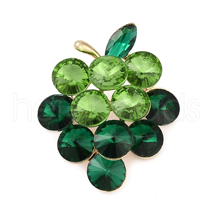 Fruit Zinc Alloy Rhinestone Brooches for Backpack Clothes JEWB-R068-02C-G-1