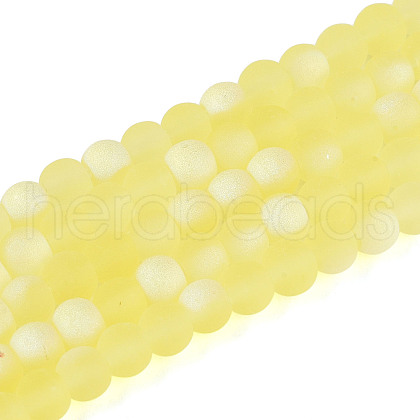 Frosted Transparent Glass Beads Strands GLAA-T032-T4mm-MBB12-1