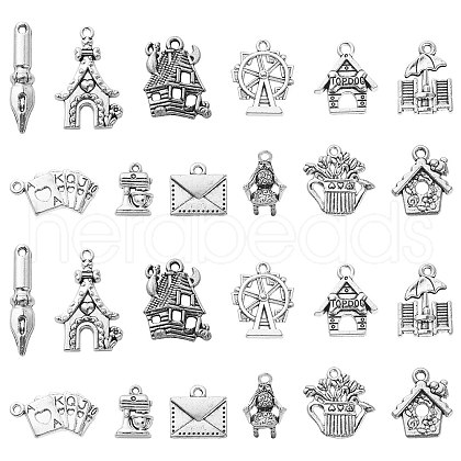 60Pcs 12 Styles Tibetan Style Alloy Pendants ST-CJ0002-56-1