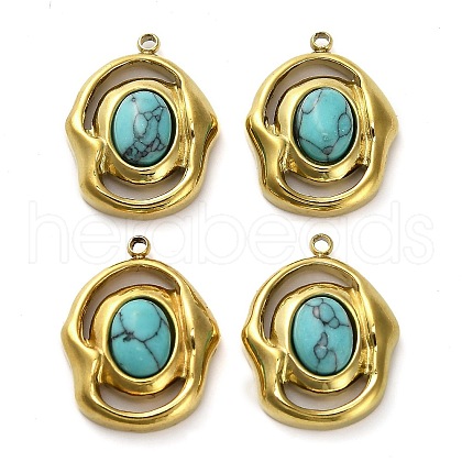 Dyed Synthetic Turquoise Pendants STAS-H438-10G-03-1