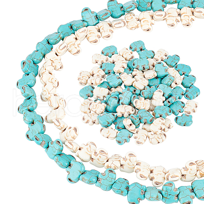 ARRICRAFT 2 Strands 2 Colors Synthetic Turquoise Beads Strands G-AR0004-75-1