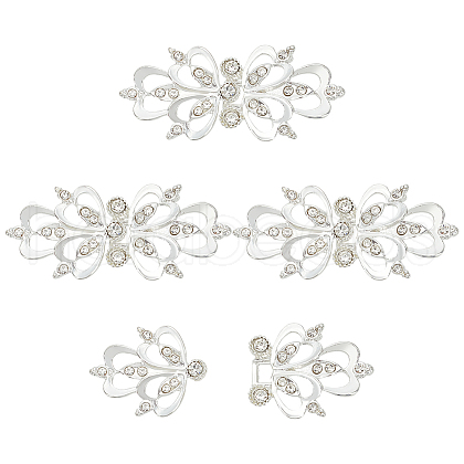 4Pcs Zinc Alloy Rhinestone Snap Lock Clasps FIND-FG0003-45B-1