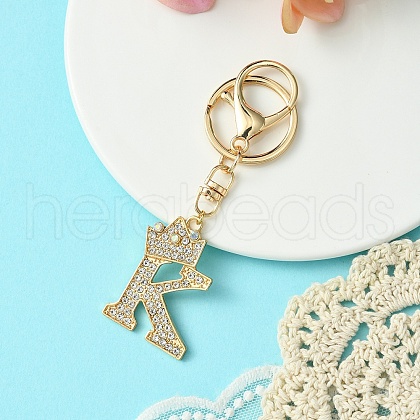 Golden Alloy Rhinestone Keychain KEYC-YW00105-11-1
