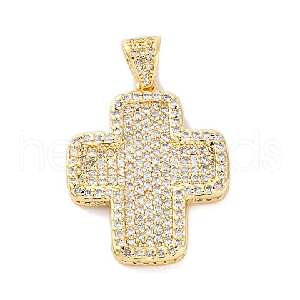 Brass Micro Pave Cubic Zirconia Pendants KK-S510-48G-05-1