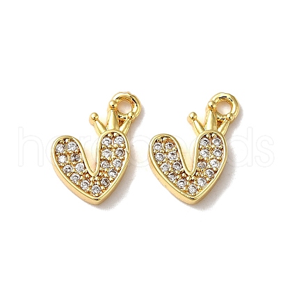Brass Micro Pave Cubic Zirconia Pendants KK-B079-07G-1